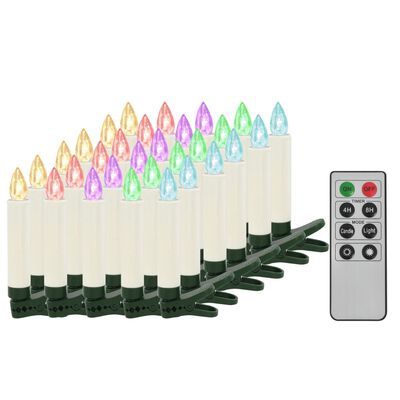 vidaXL Velas LED inalámbricas de Navidad mando distancia 30 uds RGB