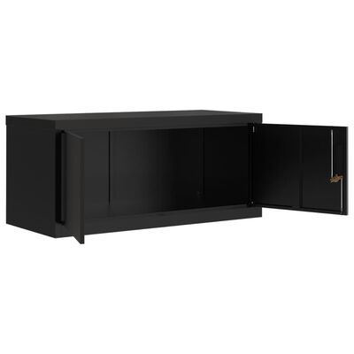 vidaXL Armario archivador de acero negro 90x40x145 cm