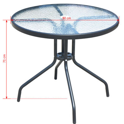 vidaXL Juego de comedor de jardín 5 piezas de acero negro