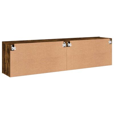 vidaXL Muebles para TV de pared 2 unidades roble ahumado 80x30x41 cm