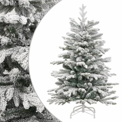 vidaXL Árbol de Navidad artificial con bisagras y nieve flocada 180 cm