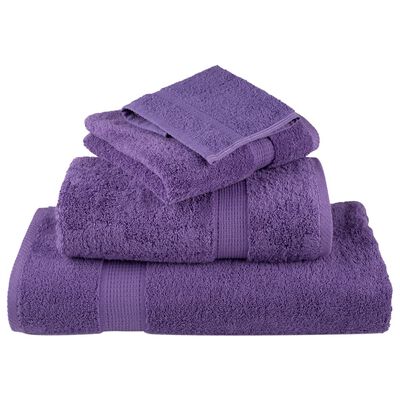 vidaXL Juego de toallas premium SOLUND 8 unidades morado 600 gsm