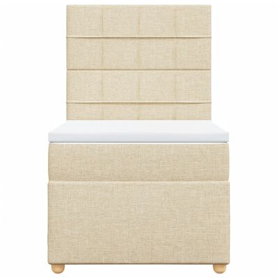 vidaXL Cama box spring con colchón tela color crema 90x190 cm