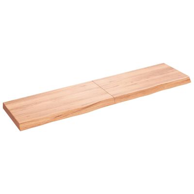 vidaXL Tablero mesa madera roble tratada marrón claro 160x40x(2-6) cm