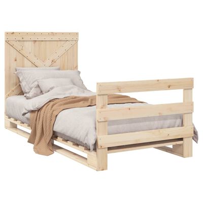 vidaXL Estructura de cama con cabecero madera maciza de pino 90x200 cm