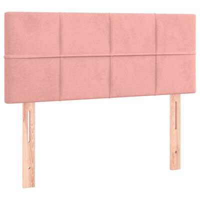 vidaXL Cabecero con LED de terciopelo rosa 100x5x78/88 cm