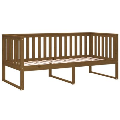 vidaXL Sofá cama de madera maciza de pino marrón miel 90x190 cm