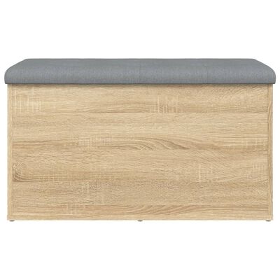 vidaXL Banco con almacenaje madera ingeniería roble Sonoma 82x42x45 cm