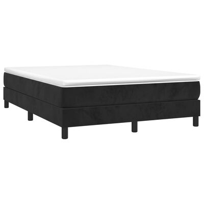 vidaXL Cama box spring con colchón terciopelo negro 140x200 cm