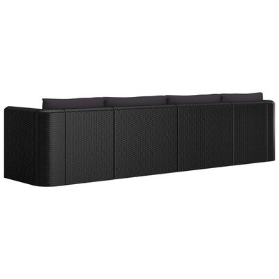 vidaXL Set muebles de jardín 9 piezas y cojines ratán sintético negro