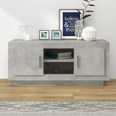 vidaXL Mueble de TV madera contrachapada gris hormigón 102x35x45 cm