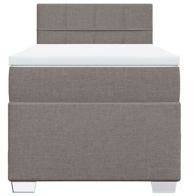 vidaXL Cama box spring con colchón tela gris taupe 100x200 cm