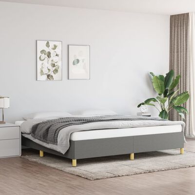 vidaXL Cama sin colchón tela gris oscuro 200x200 cm