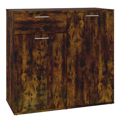 vidaXL Aparador madera contrachapada roble ahumado 80x36x75 cm