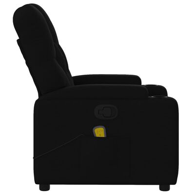 vidaXL Sillón reclinable de masaje de tela negro