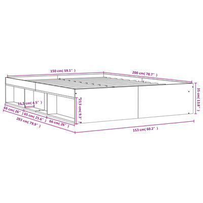 vidaXL Estructura de cama blanca 150x200 cm