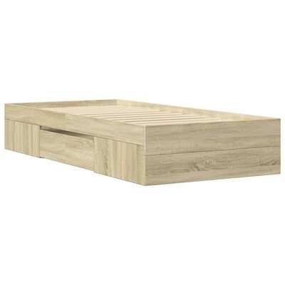 vidaXL Estructura de cama sin colchón madera roble Sonoma 75x190 cm