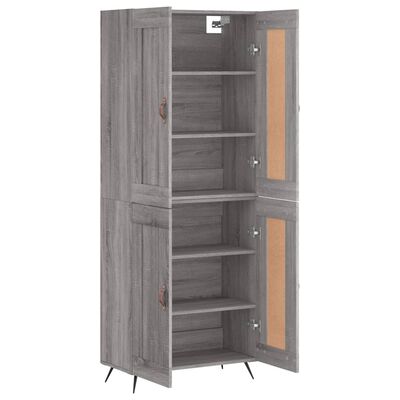 vidaXL Aparador alto madera contrachapada gris sonoma 69,5x34x180 cm