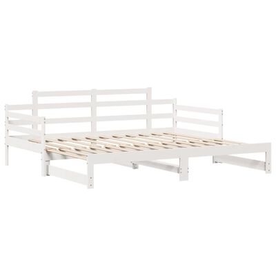 vidaXL Sofá cama nido con cajones madera maciza pino blanca 80x200 cm