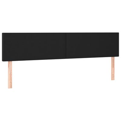 vidaXL Cabecero con LED cuero sintético negro 180x5x78/88 cm