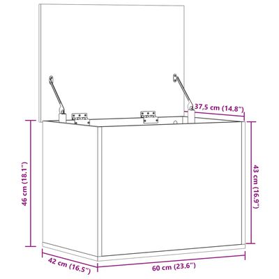 vidaXL Caja de almacenaje madera de ingeniería blanca 60x42x46 cm