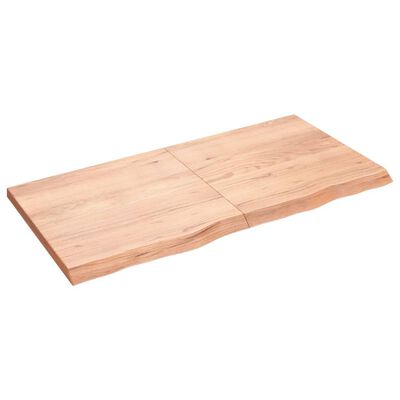 vidaXL Tablero mesa madera roble tratada marrón claro 120x60x(2-4) cm