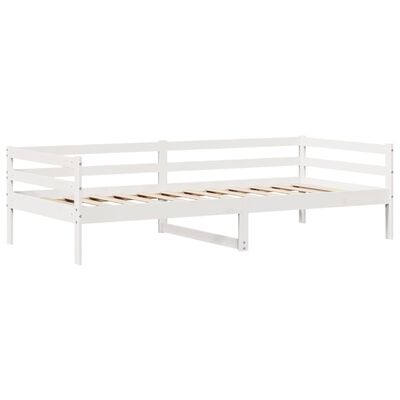 vidaXL Sofá cama con cajones madera maciza de pino blanco 90x200 cm