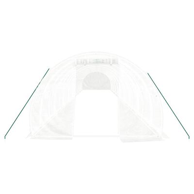 vidaXL Invernadero con estructura de acero blanco 54 m² 18x3x2 m