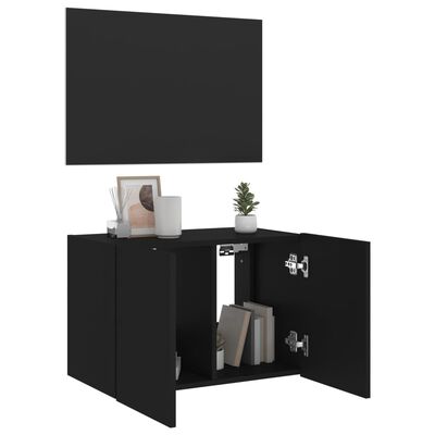 vidaXL Mueble de TV de pared con luces LED negro 60x35x41 cm