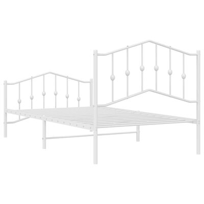 vidaXL Estructura cama sin colchón con estribo metal blanco 100x190 cm