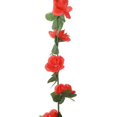 vidaXL Guirnaldas de flores de Navidad 6 uds rojo primaveral 250 cm