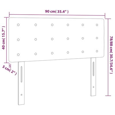 vidaXL Cabecero con LED de tela gris taupe 90x5x78/88 cm