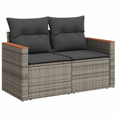 vidaXL Set de muebles de jardín 6 pzas y cojines ratán sintético gris