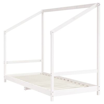 vidaXL Estructura de cama para niños madera pino blanco 2x(90x200) cm