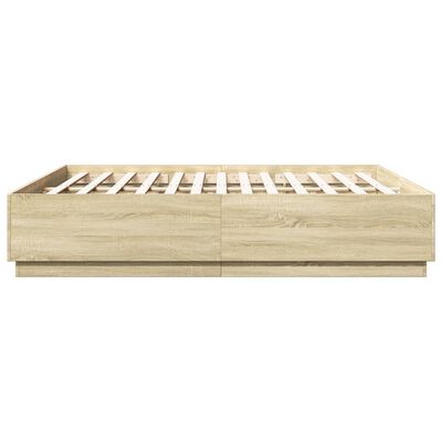 vidaXL Estructura de cama madera de ingeniería roble Sonoma 180x200 cm