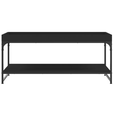 vidaXL Mesa de centro madera de ingeniería negro 100x49x45 cm