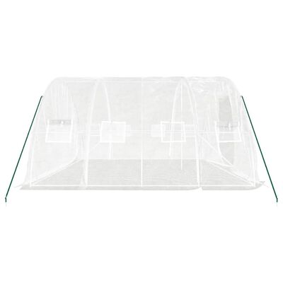 vidaXL Invernadero con estructura de acero blanco 20 m² 5x4x2,3 m