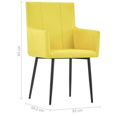 Silla comedor con reposabrazos amarilla