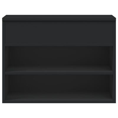 vidaXL Banco zapatero de madera de ingeniería negro 60x30x45 cm