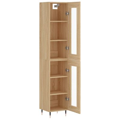 vidaXL Aparador de madera contrachapada roble Sonoma 34,5x34x180 cm