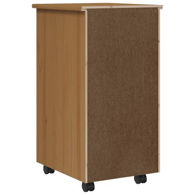 vidaXL Cajonera con ruedas MOSS madera maciza pino marrón miel