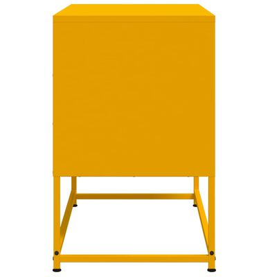 vidaXL Mueble para TV de acero amarillo mostaza 68,5x39x60,5 cm