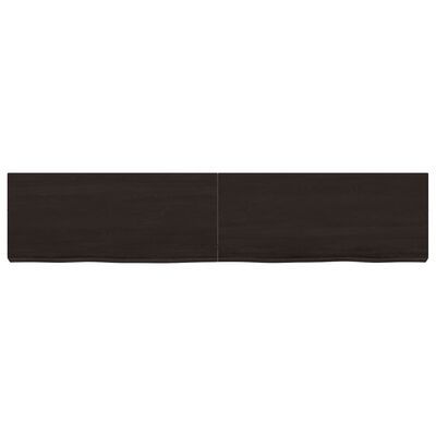 vidaXL Encimera de baño madera tratada marrón oscuro 140x30x(2-6) cm