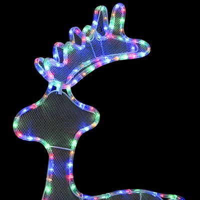 vidaXL Reno de Navidad con malla 306 LED 60x24x89 cm
