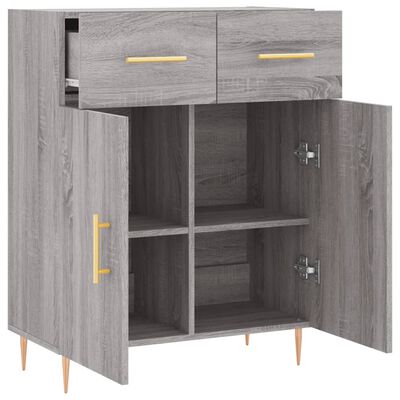 vidaXL Aparador de madera de ingeniería gris Sonoma 69,5x34x90 cm