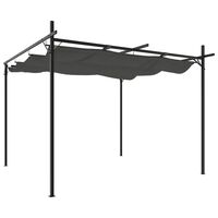 vidaXL Pérgola con cubierta retráctil gris antracita 295x292x230 cm