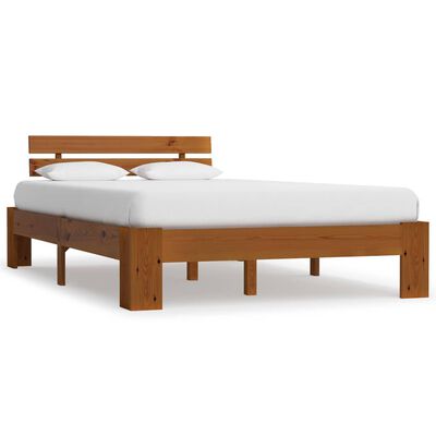 vidaXL Estructura cama sin colchón madera pino marrón miel 120x200 cm