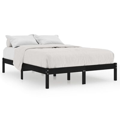 vidaXL Estructura de cama de madera maciza de pino negro 160x200 cm