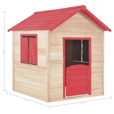 vidaXL Casa de juegos para niños de madera de abeto rojo