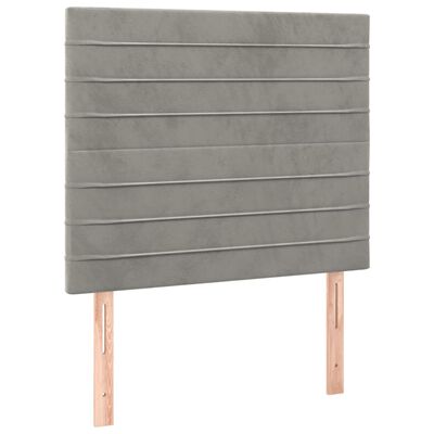 vidaXL Cama box spring con colchón terciopelo gris claro 100x200 cm